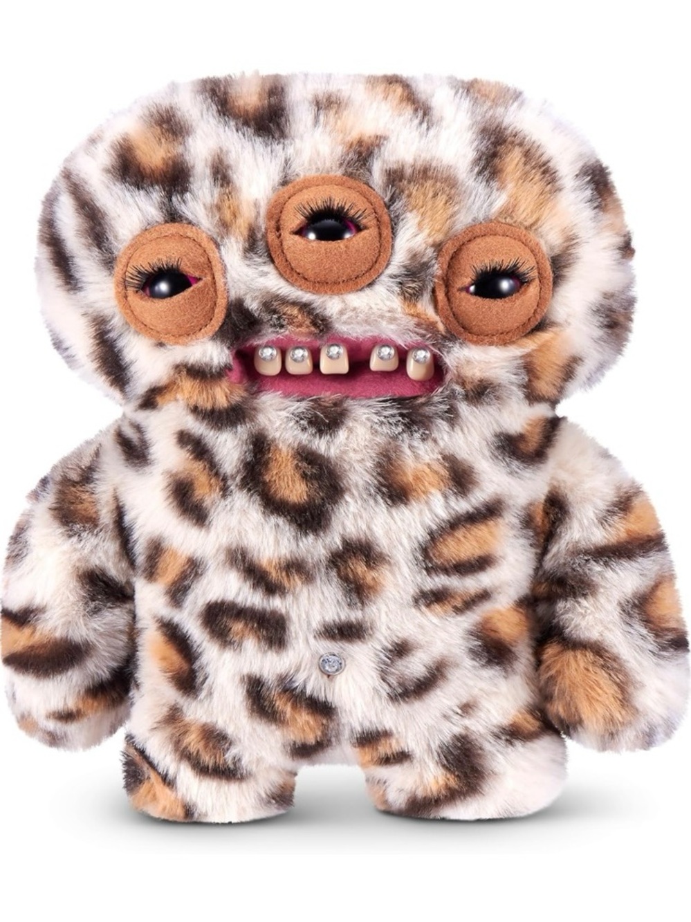 Fugglers Leopard-Pattern Plush Monster Toy - Brown/Cream